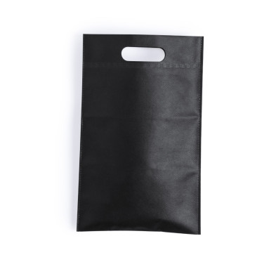 Borsa personalizzabile in TNT resistente con manico fustellato nero