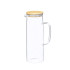 Caraffa in vetro borosilicato con tappo in bambù a chiusura a pressione