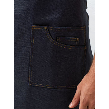 District Waxed Look Denim Bib Apron