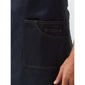 District Waxed Look Denim Bib Apron