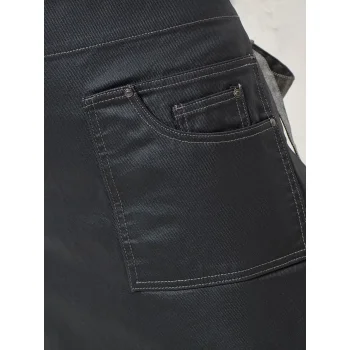 Division Waxed Look Denim Waist Apron