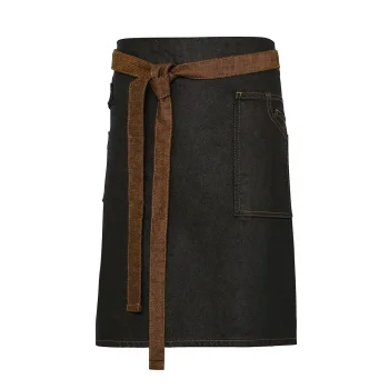 Division Waxed Look Denim Waist Apron