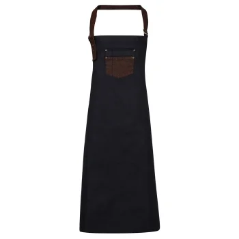 Division Waxed Look Denim With Faux Leather