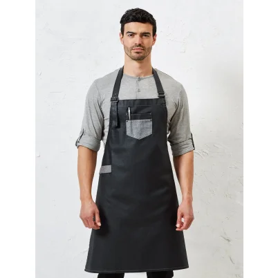 Division Waxed Look Denim With Faux Leather