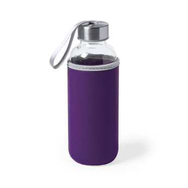 Borraccia in vetro personalizzabile 420 ml con custodia in neoprene