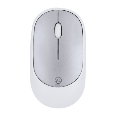 Mouse ottico wireless personalizzato in plastica e alluminio riciclato