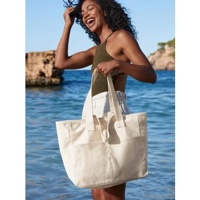 Double Handle Cargo Pocket Tote