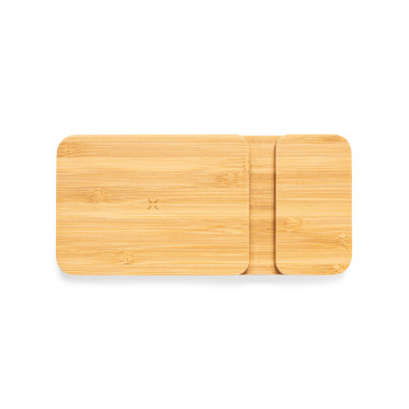 Caricabatterie portatile personalizzabile Bamboo con powerbank wireless 5000 mAh