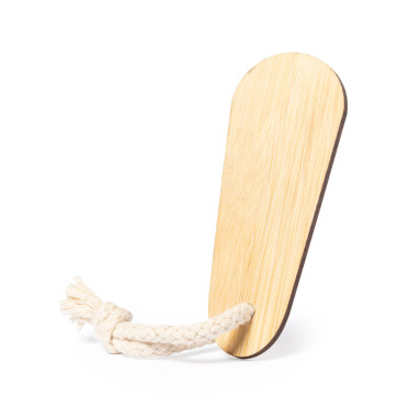 Limetta unghie personalizzabile in bambù naturale con cordino in cotone