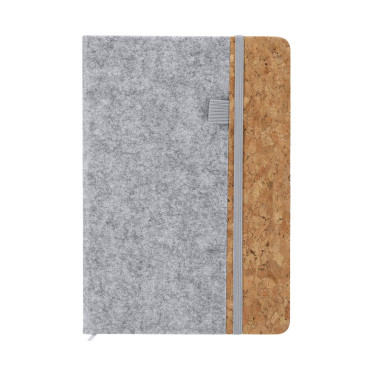 Blocco note personalizzabile con copertina in feltro RPET e sughero