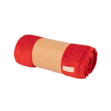 Coperta personalizzabile in coral fleece 130x160 cm con toppa poliestere