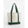 Shopper in cotone organico con tasche esterne e manici lunghi