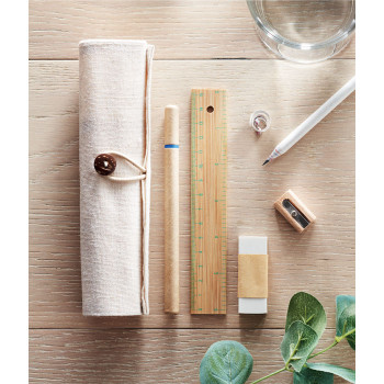 Kit scrittura personalizzati con logo - ECOSET - Set in astuccio cotone e juta