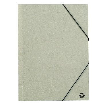 Cartella portadocumenti personalizzabile in cartone riciclato tri-fold elastico