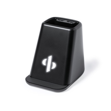 Penna multifunzionale personalizzabile con luce integrata e caricatore wireless 15 W