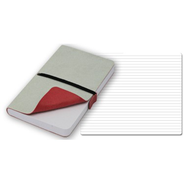Articoli cartoleria personalizzati con logo - ELASTIC blocco 224 pg. con rigaggio, in vivella bicolore, con elastico. Astuccio di confezione.