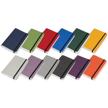 ELASTIC blocco 224 pg. quadrettato con  elastico, in vivella bicolore. Astuccio di confezione.