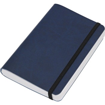 Taccuino quaderno personalizzato con logo - ELASTIC blocco 224 pg. quadrettato con  elastico, in vivella bicolore. Astuccio di confezione.