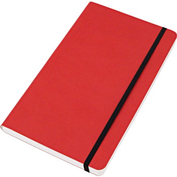 Taccuino quaderno personalizzato con logo - ELASTIC blocco 224 pg. quadrettato, in vivella bicolore, con elastico. Astuccio di confezione.