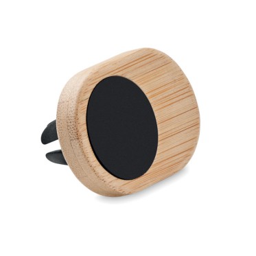 Supporto magnetico personalizzabile in bamboo naturale per auto