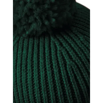 Engineered Knit Ribbed Pom Pom Beanie
