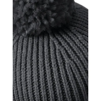 Engineered Knit Ribbed Pom Pom Beanie