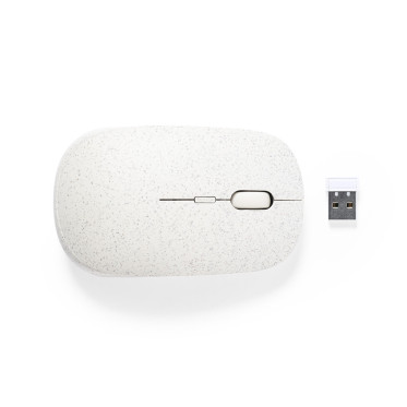 Mouse ottico wireless personalizzabile fibra di grano eco-friendly ergonomico