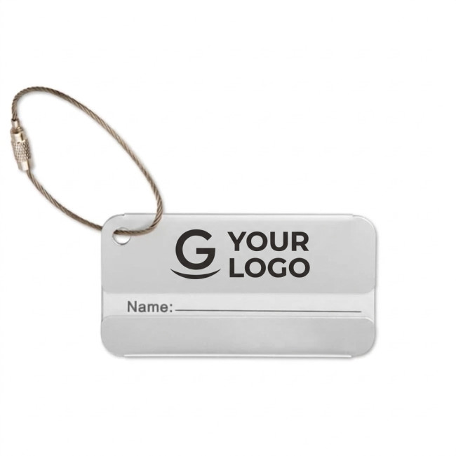 Etichette bagaglio personalizzate con logo - Etichetta bagaglio magnetica personalizzabile alluminio opaco robusto