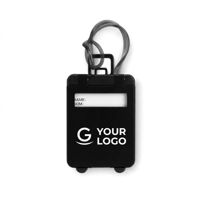 Etichette bagaglio personalizzate con logo - Etichetta bagaglio personalizzabile design trolley plastica resistente
