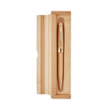 Penne in legno personalizzate con logo - ETNA - Penna a sfera in box