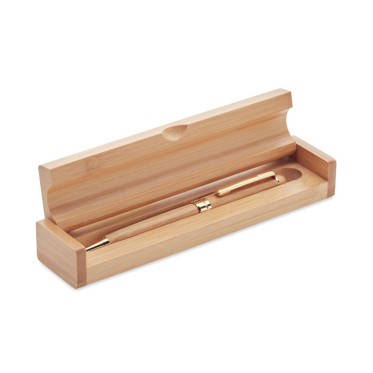 Penne in legno personalizzate con logo - ETNA - Penna a sfera in box