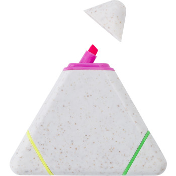 gadget ecologici con logo - Evidenziatore Carrie | Paglia di frumento e plastica