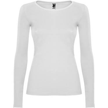 Maglietta a manica lunga personalizzabile senza polsini con colletto sottile