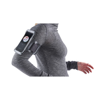 Gadget per smartphone personalizzato con logo - Fascia porta-telefono Danny | Plastica e velcro