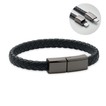 Bracciale con cavetto tipo C 60W in PU intrecciato