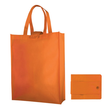 Shopper in TNT personalizzabile con chiusura a bottone e manici corti