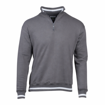 Felpa a lupetto personalizzabile con zip corta e dettagli elasticizzati