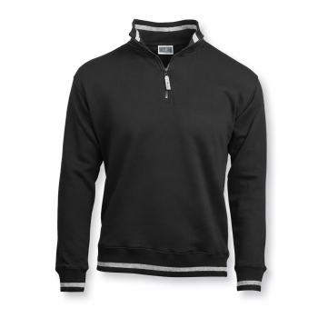 Felpa a lupetto personalizzabile con zip corta e dettagli elasticizzati