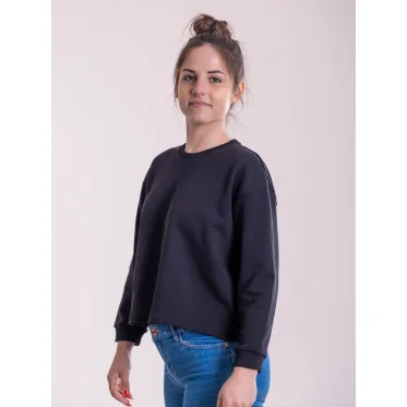 Felpa crop personalizzabile Cotton & Art manica 3/4 in cotone