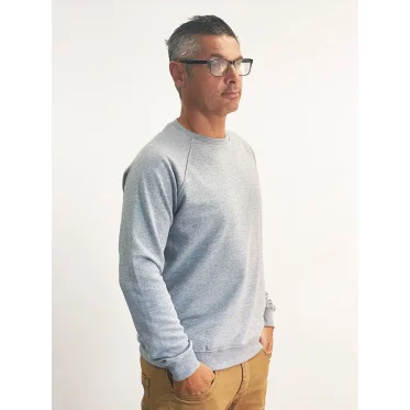 Felpa girocollo personalizzabile Black Spider in French Terry con manica raglan