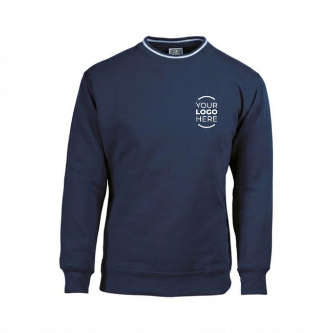 Felpa girocollo personalizzata collo elasticizzato spalle rinforzate