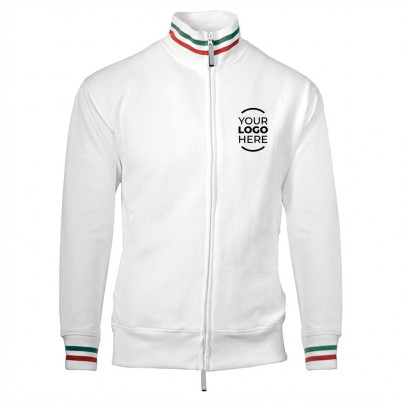 Felpa personalizzabile con collo a lupetto zip nascosta e doppio cursore