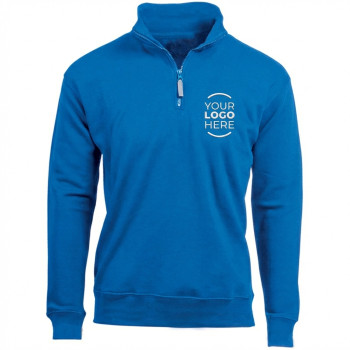 Felpa personalizzabile con zip e tasca frontale in polycotton resistente