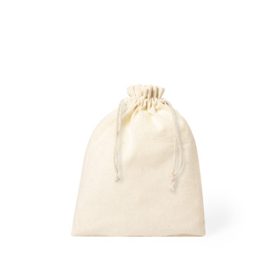 Bustina personalizzabile in cotone 100% resistente con lacci autochiudenti 15x21 cm