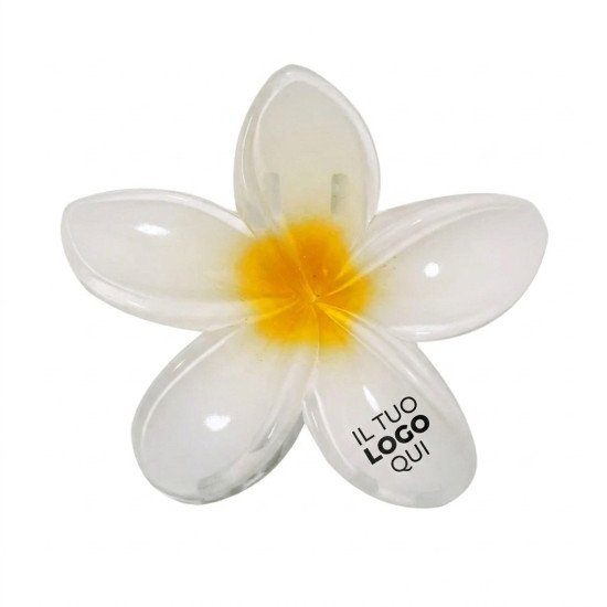 Fermaglio per capelli personalizzabile con design floreale bianco e giallo