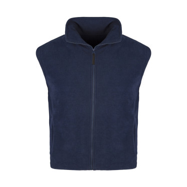 Gilet smanicato in pile antipilling personalizzabile con zip e tasche laterali