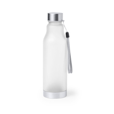 Borraccia personalizzabile 600 ml in RPET con tappo acciaio inox e cavo trasporto