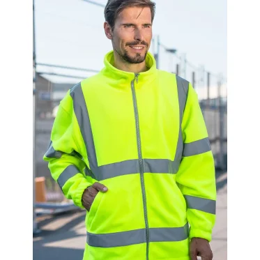 Giacca in pile personalizzabile Korntex alta visibilità arancione riflettente