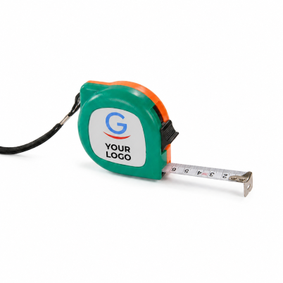Flessometro personalizzabile 5 metri verde/arancio