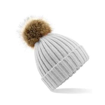 Fur Pom Pom Chunky Beanie
